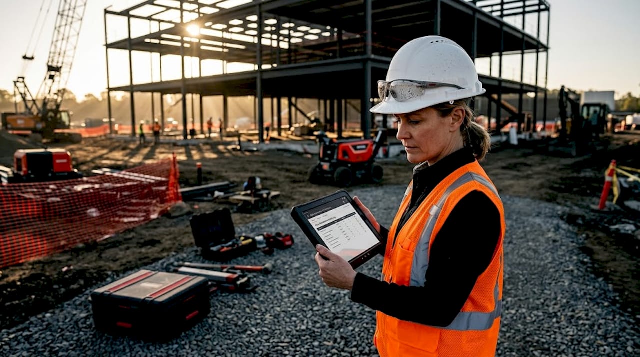 Supervisor checking automation safety log onsite