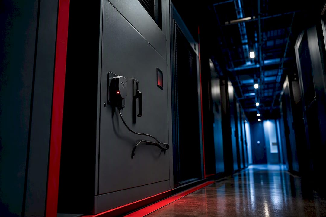 Passive sensor beside sealed data center panel