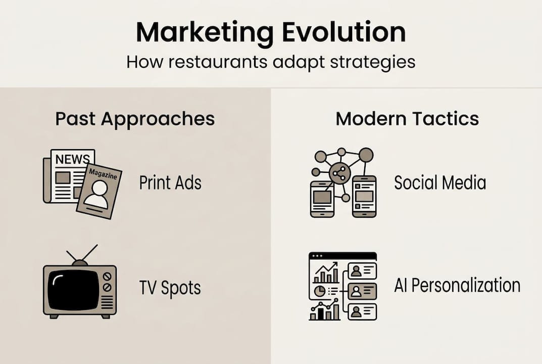 Infographic of restaurant marketing evolution timeline