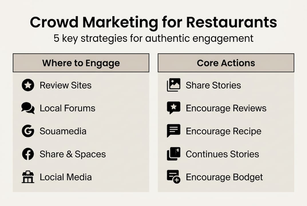 Infographic on crowd marketing strategies for restaurants