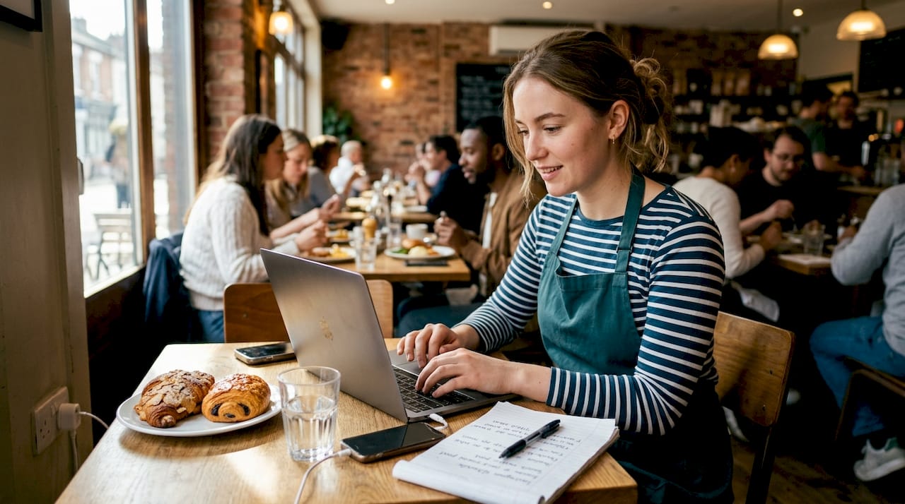 Restaurant staff scheduling social media posts