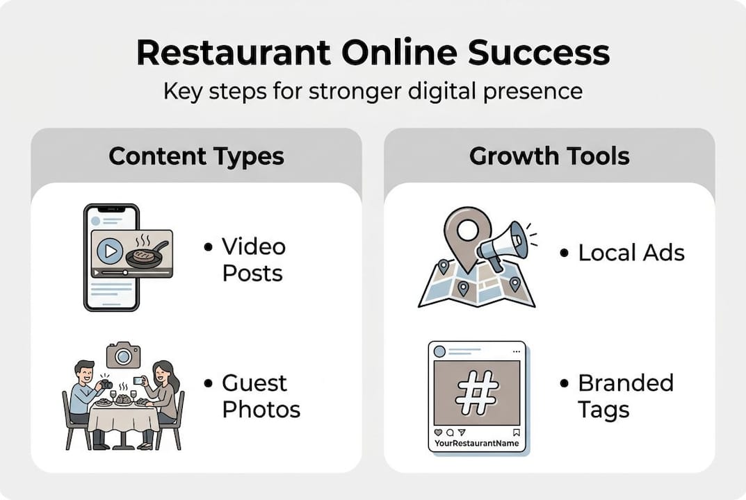 Infographic of restaurant digital presence steps