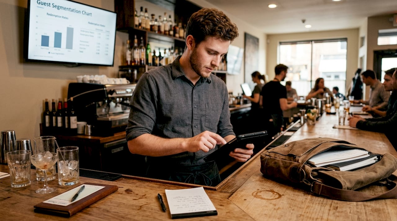 Server reviews personalized guest offers