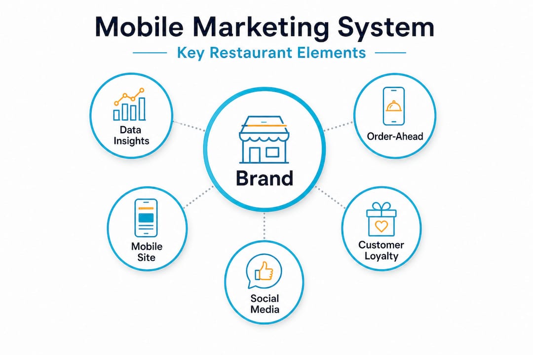 Infographic shows mobile marketing system for restaurants