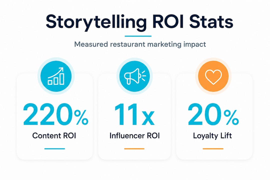 Infographic of restaurant storytelling marketing ROI stats
