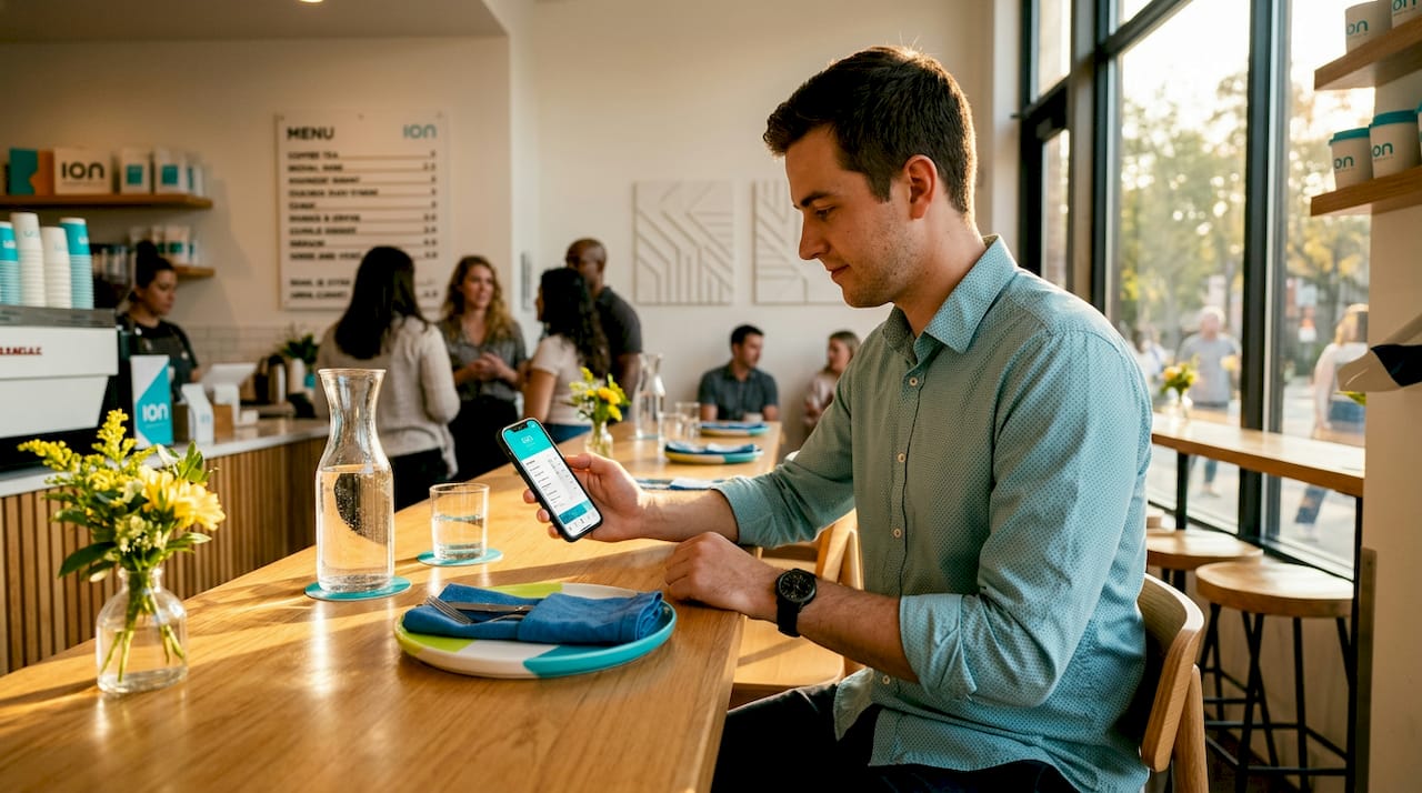 Guest browsing restaurant menu on phone