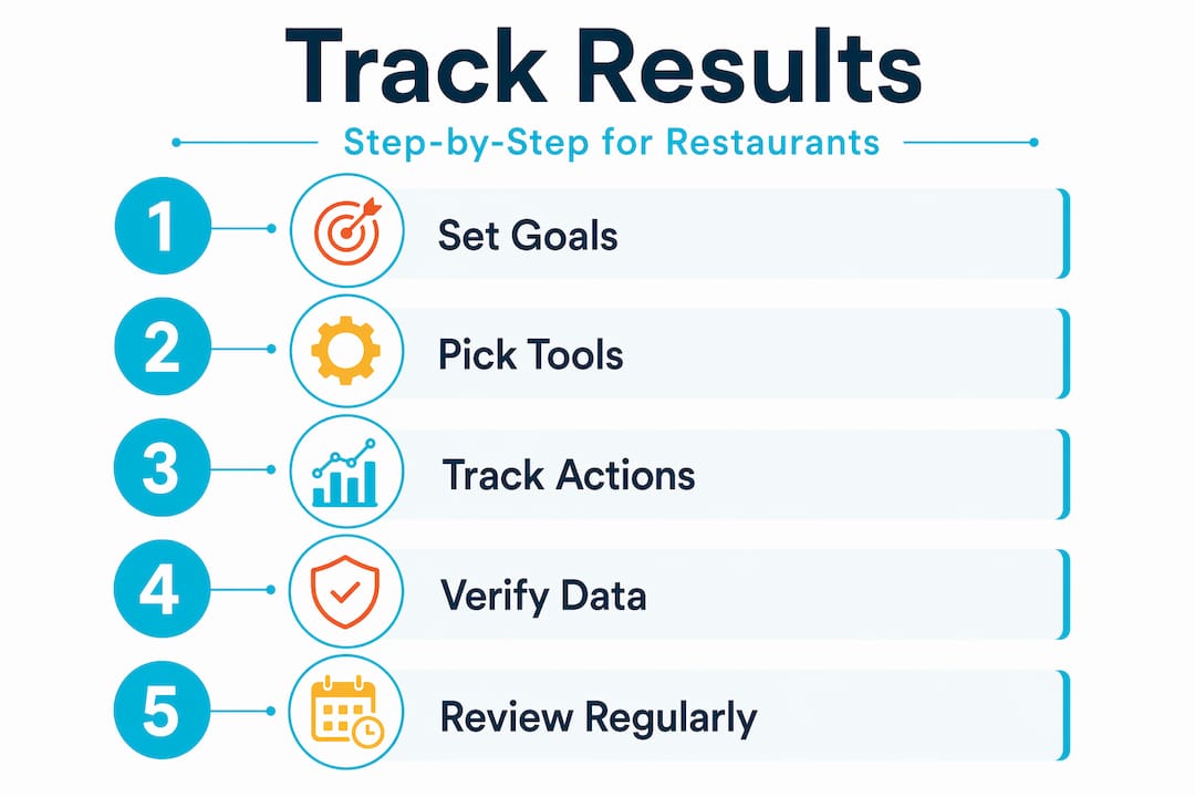 Infographic with step-by-step restaurant marketing tracking
