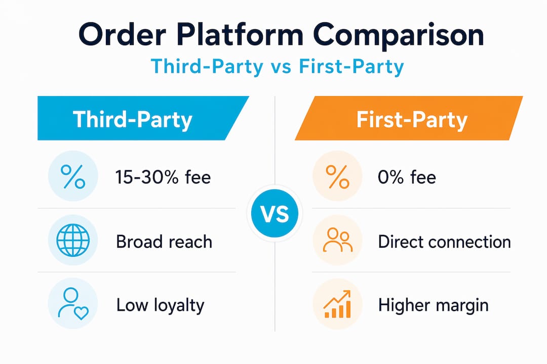 Infographic comparing first-party and third-party orders