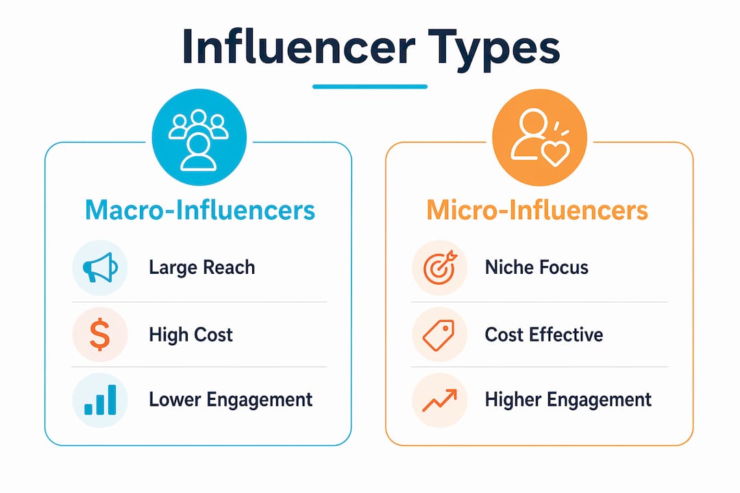Infographic comparing macro and micro hospitality influencers
