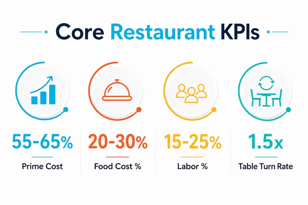 Infographic illustrating key restaurant KPIs
