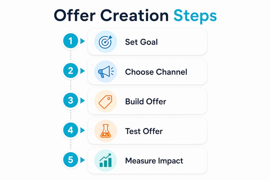 Infographic showing steps to create restaurant offers
