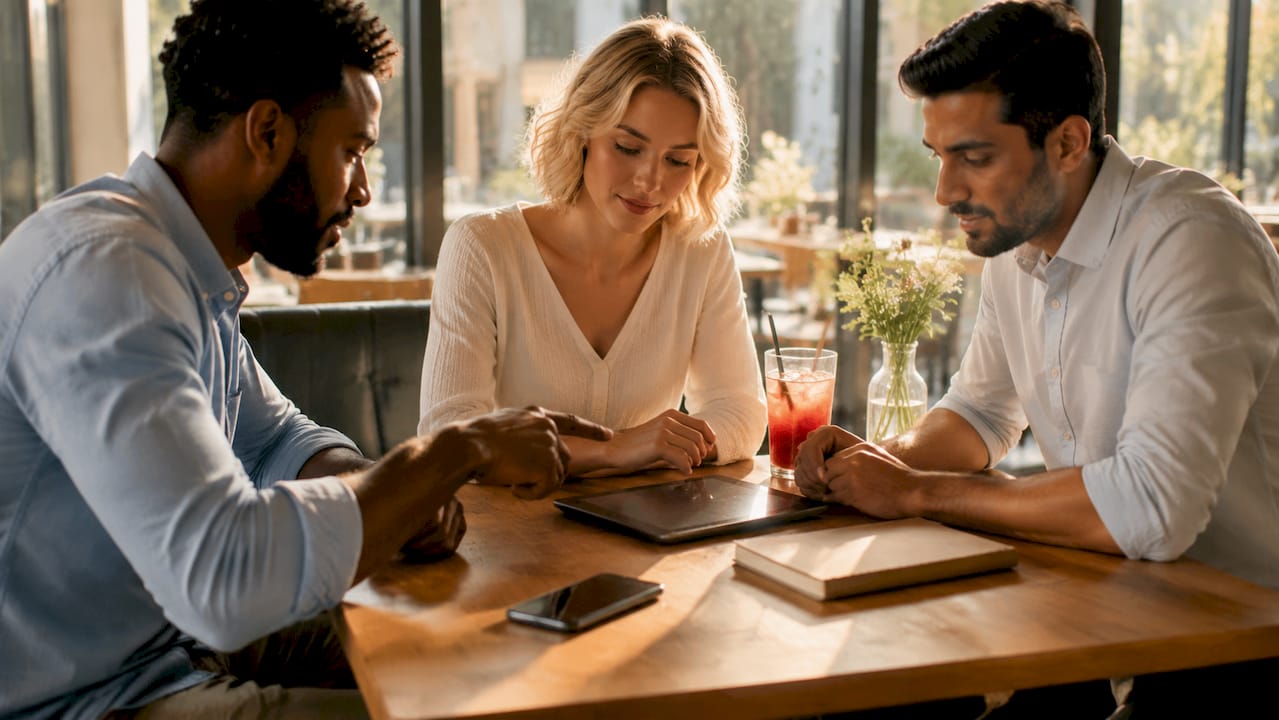 Diverse team discussing referral marketing strategies