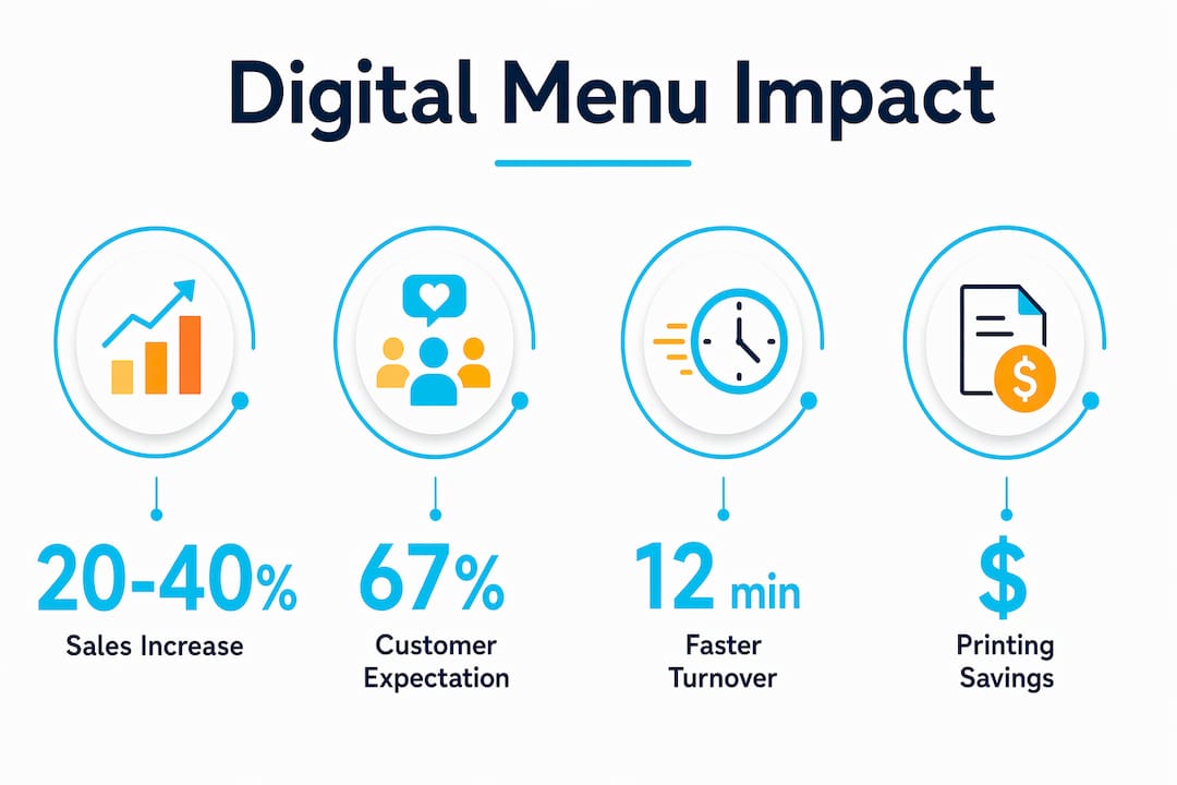 Infographic highlighting key digital menu sales statistics