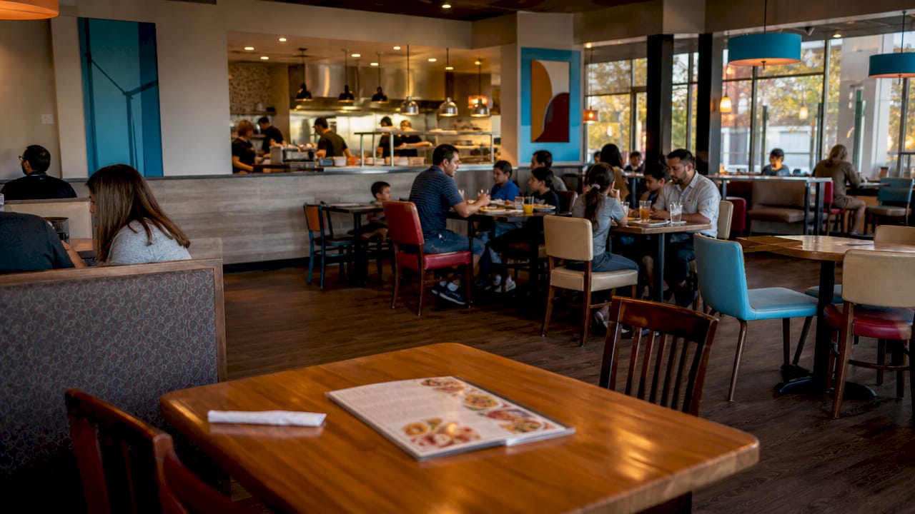 Interior of Applebee's and IHOP dual-brand restaurant