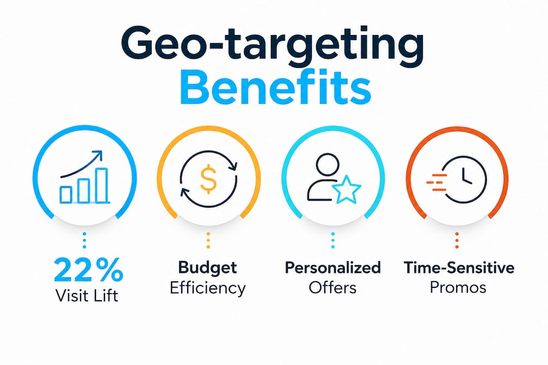 Infographic displaying geo-targeting benefits statistics