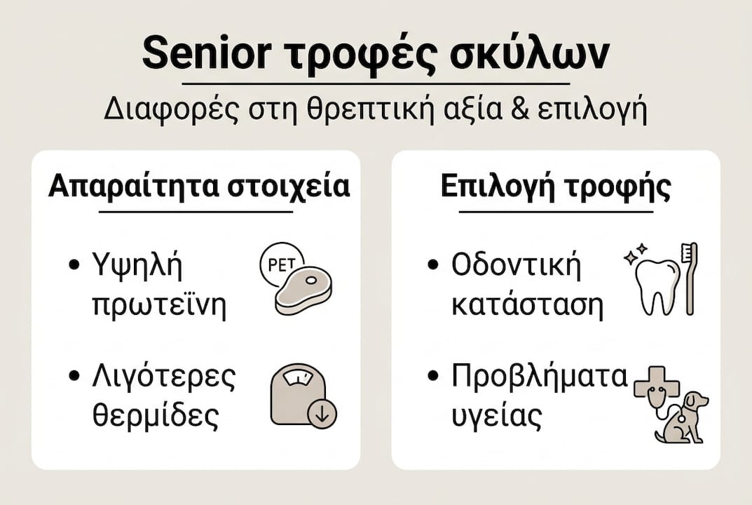 Οδηγός σε γραφική μορφή: Τι πρέπει να περιλαμβάνει η διατροφή του ηλικιωμένου σκύλου