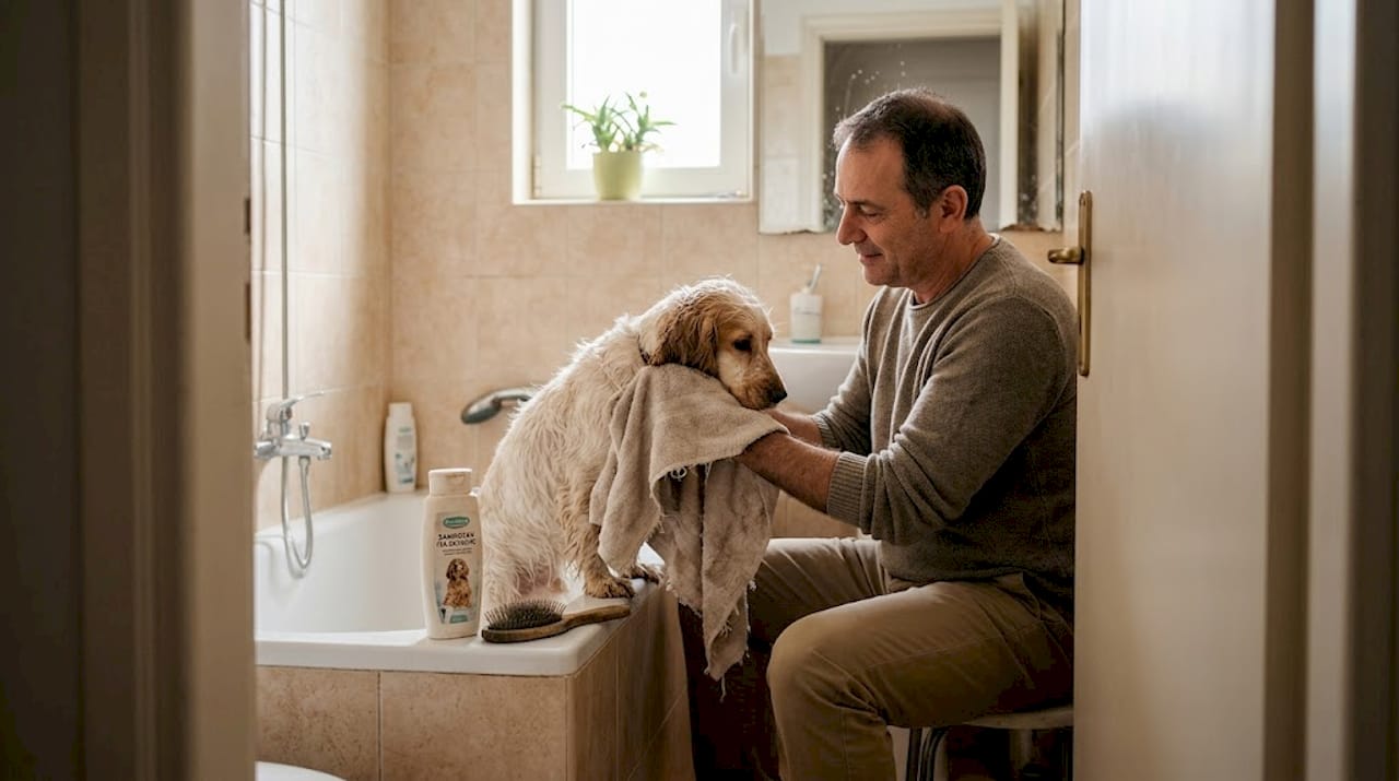 Πώς να στεγνώνετε σωστά τον σκύλο σας μετά το μπάνιο στο μπάνιο του σπιτιού