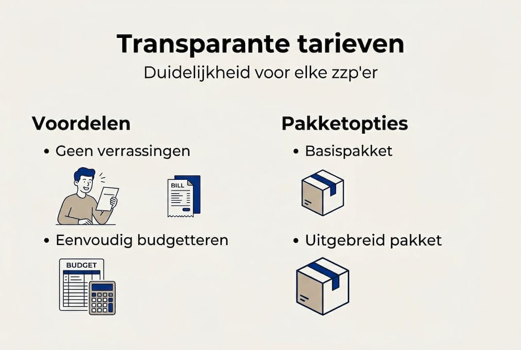 Overzichtelijke infographic met alle voordelen en tariefpakketten op een rij
