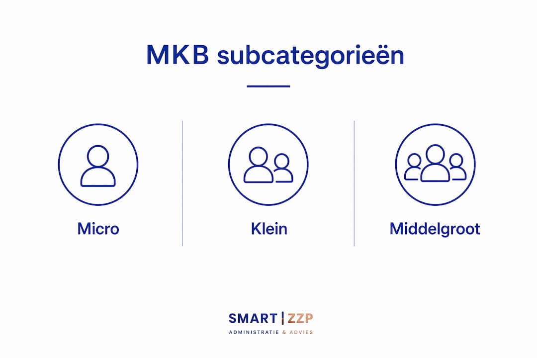 Infographic met verschillende typen mkb-bedrijven en hun specifieke kenmerken