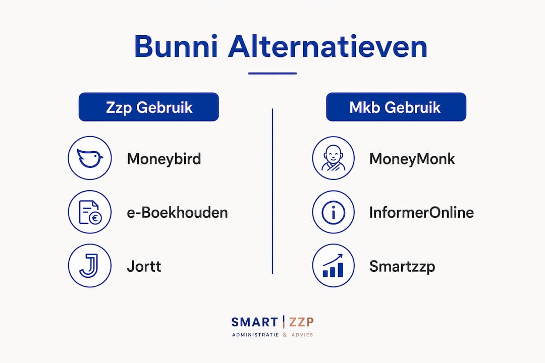 Infographic: De beste bunni-alternatieven voor zzp’ers en mkb’ers op een rij