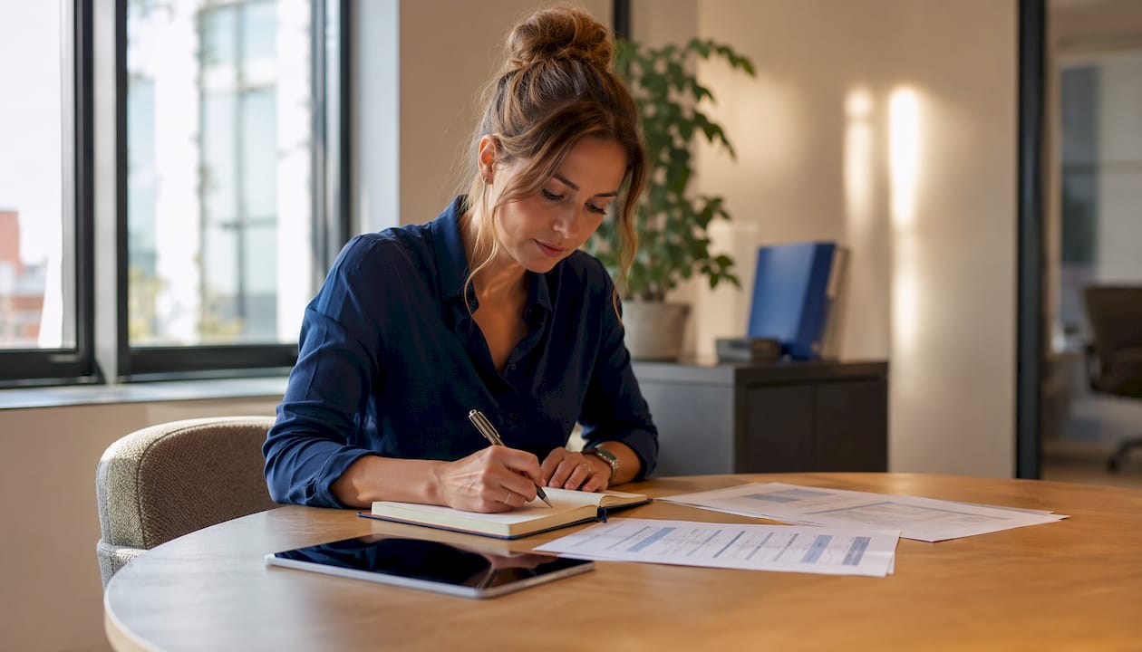 De HR-manager loopt de verschillende salariscomponenten na.