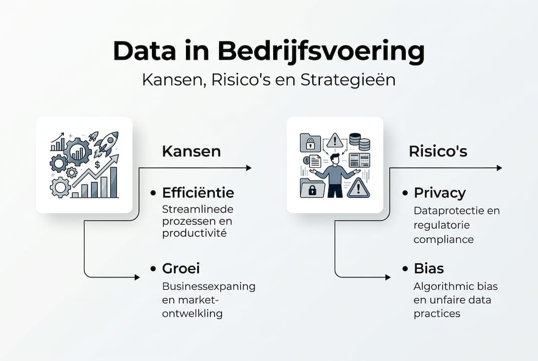 Infographic: data inzetten in bedrijfsvoering – kansen, risico’s en strategieën
