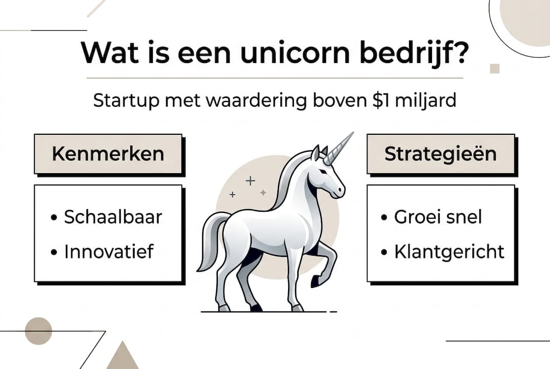 Infographic: wat maakt een unicorn bedrijf uniek en welke strategieën gebruiken ze om te groeien?