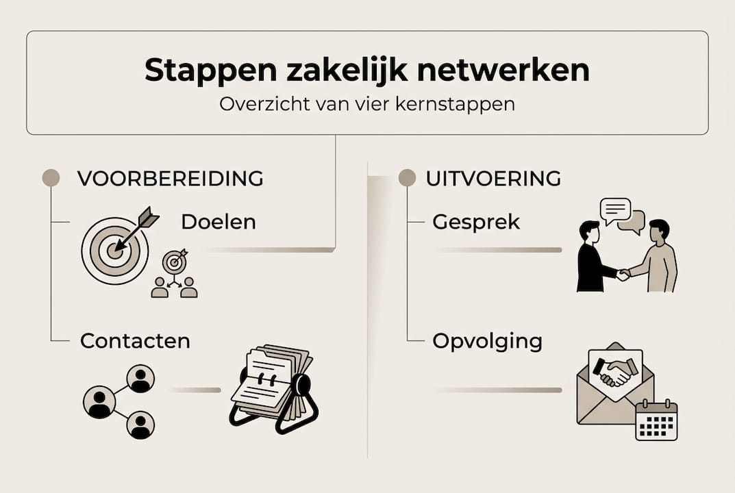 Infographic: stap-voor-stap succesvol zakelijk netwerken