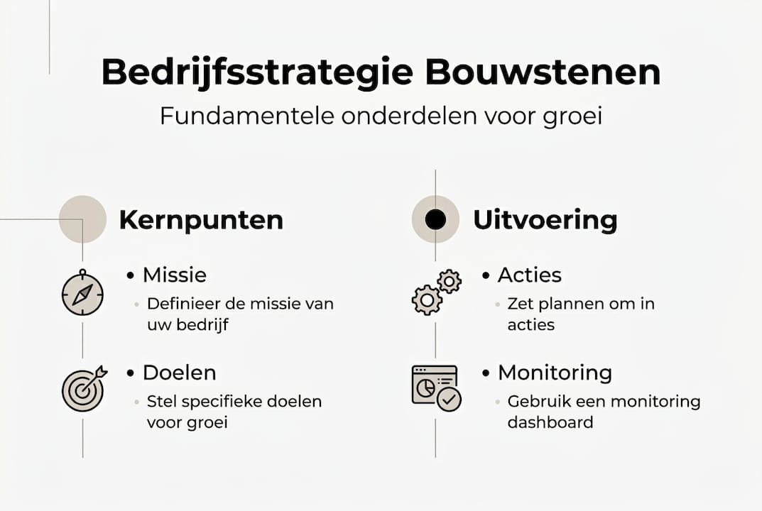 Infographic: de bouwstenen van een succesvolle bedrijfsstrategie en hoe je deze in de praktijk brengt