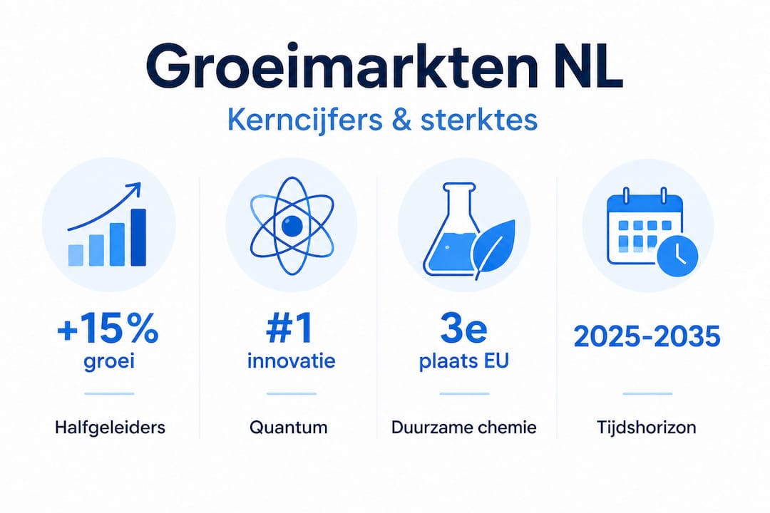 Overzichtelijke infographic met actuele cijfers over snelgroeiende sectoren in Nederland