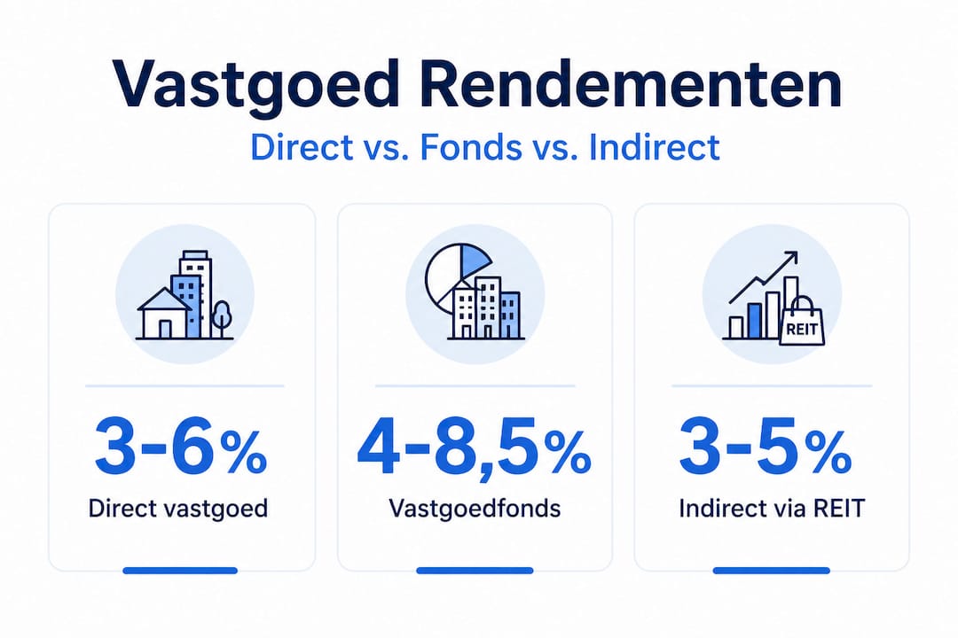 Overzicht van de rendementen per type vastgoed