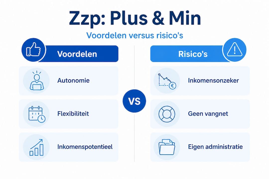 Infographic: de plus- en minpunten van het zzp-schap