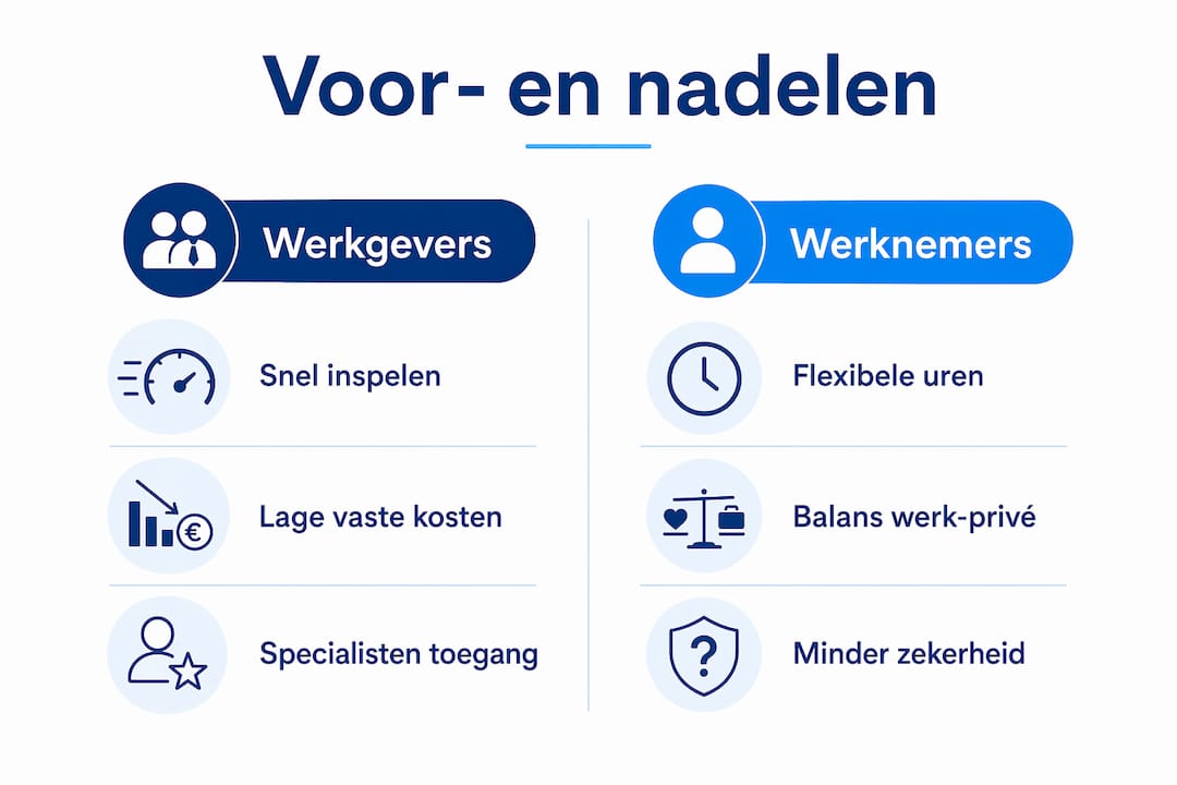 Infographic: De plus- en minpunten van flexibele arbeidsvormen