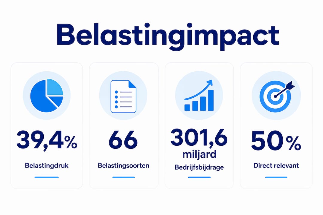 Overzichtelijke infographic met opvallende cijfers over belastingen en het bedrijfsleven