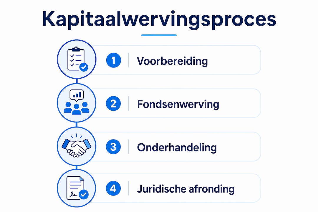 Overzichtelijke infographic: zo verloopt het traject van kapitaal ophalen stap voor stap