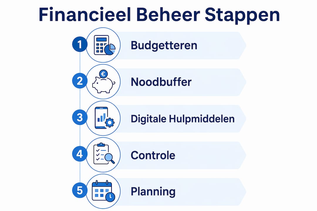 Overzichtelijke infographic: zo pak je stap voor stap je financiën aan