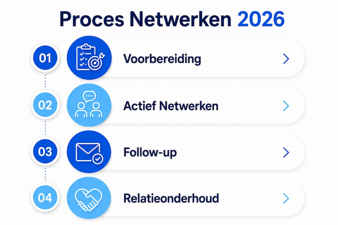Infographic: vier stappen naar succesvol zakelijk netwerken