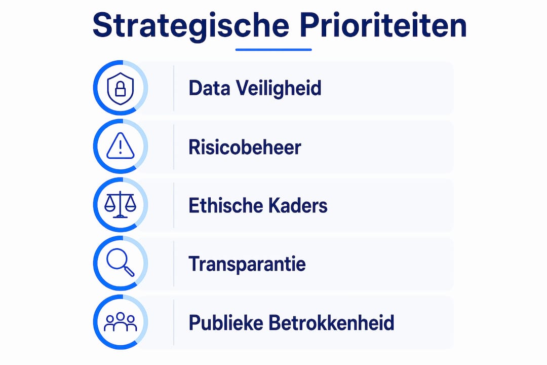 Infographic met de belangrijkste speerpunten voor het technologiebeleid