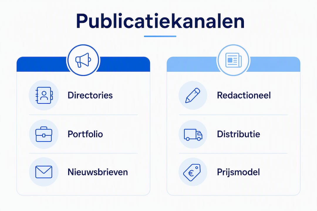 Overzichtelijke infographic met een vergelijking van verschillende soorten publicatiekanalen