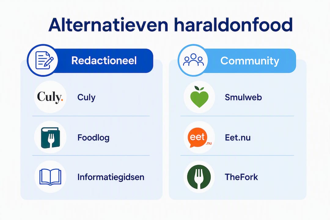 Infographic: een overzicht van de verschillen tussen redactionele en community-gedreven foodplatforms