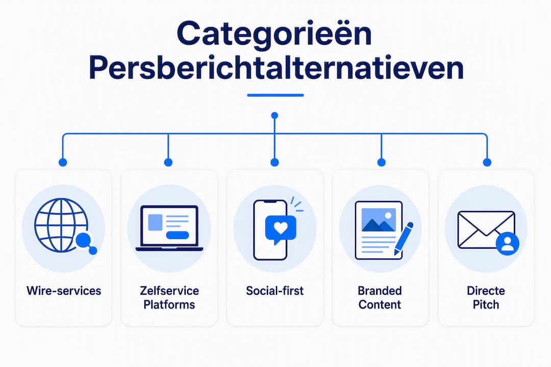 Infographic met verschillende opties als alternatief voor een persbericht