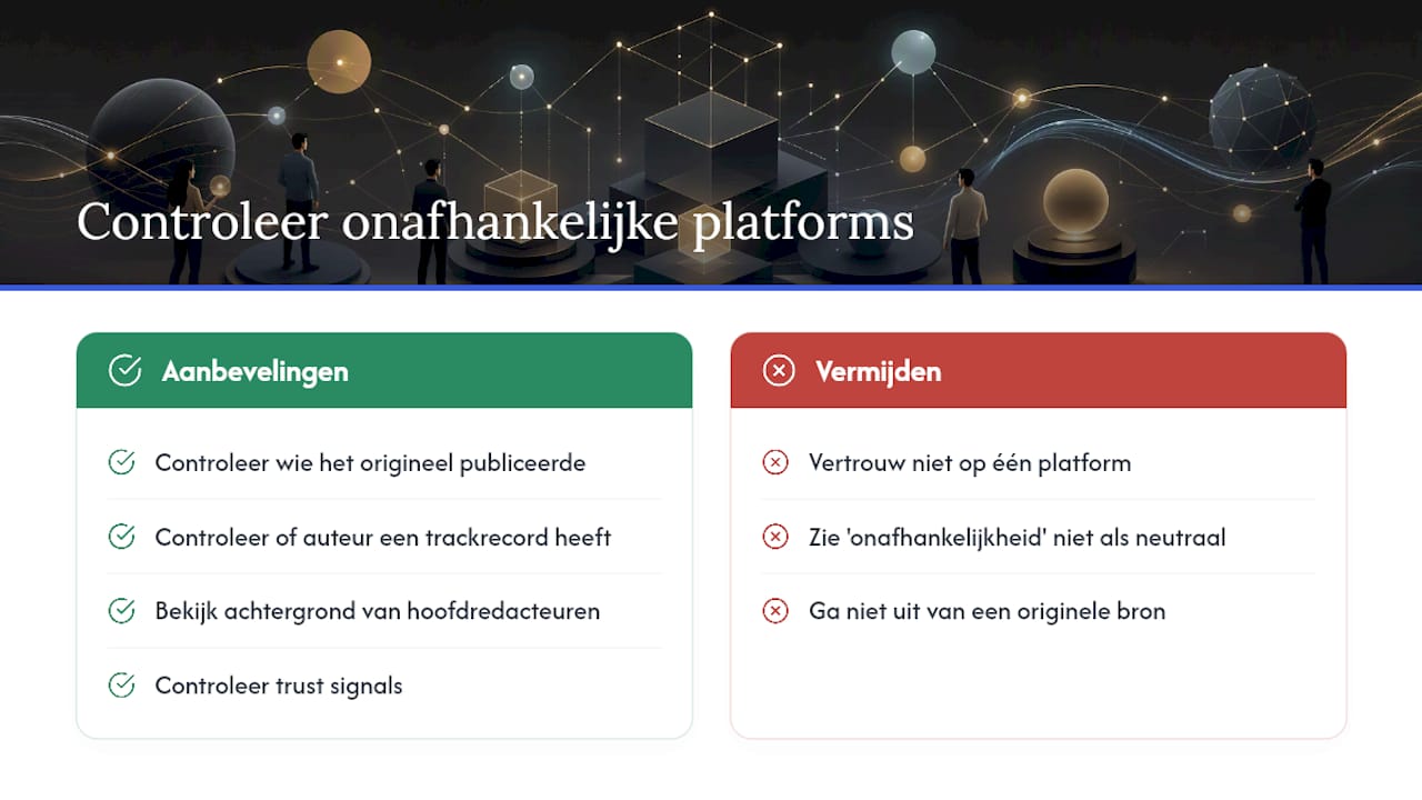 Waarom je meerdere onafhankelijke bronnen nodig hebt — overview diagram