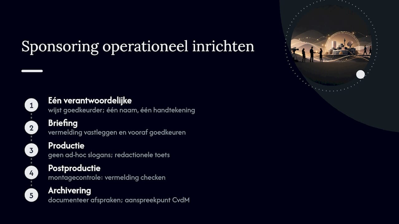 Hoe redacties sponsoring operationeel kunnen inrichten — overview diagram