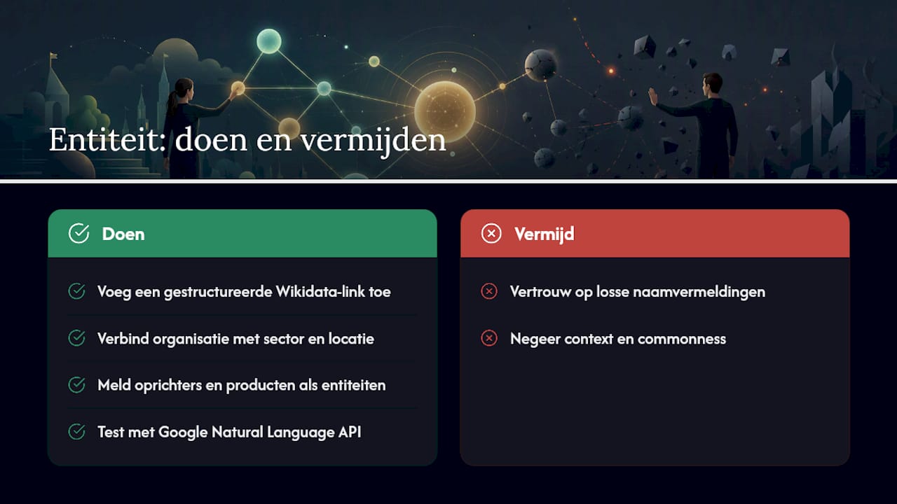 Visuele weergave van het netwerk van kennisentiteiten