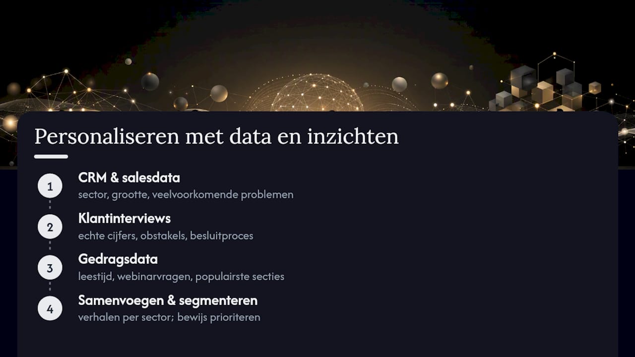 Hoe personaliseer je verhalen met data en klantinzichten? — overview diagram