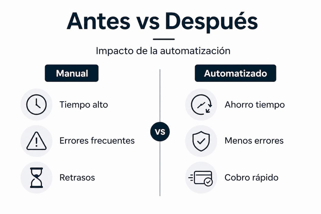 Infografía: diferencias clave entre la facturación tradicional y la automatizada