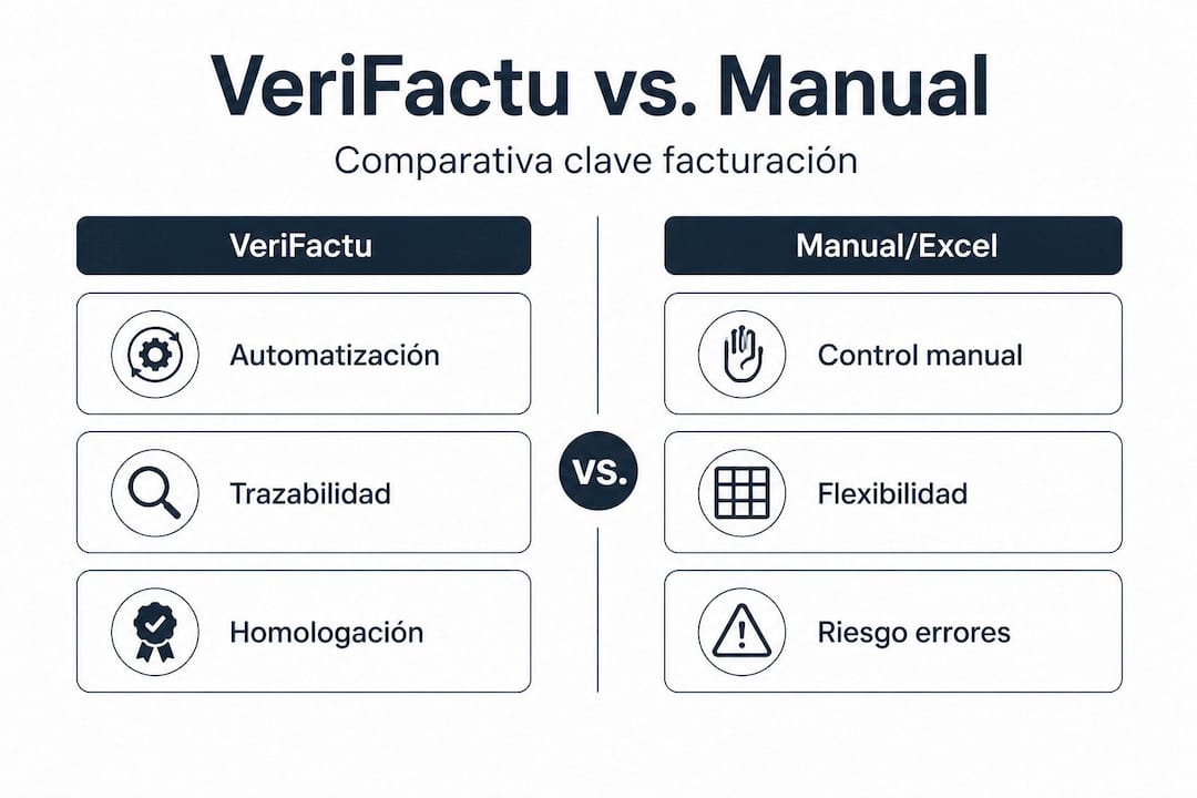 Infografía: VeriFactu frente a la facturación tradicional