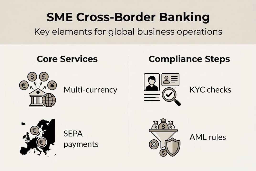 Infographic showing SME cross-border banking features