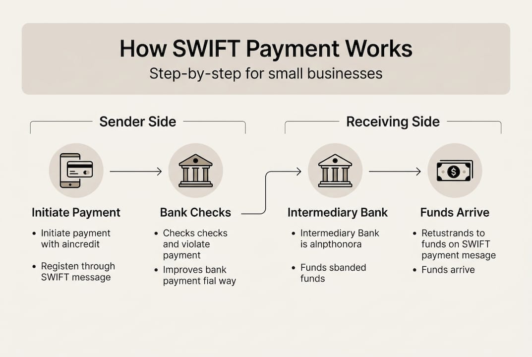 Infographic showing SWIFT payment step-by-step overview