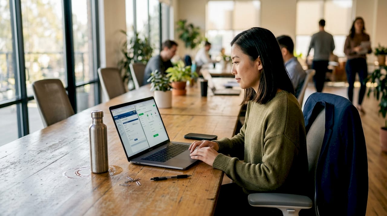 Specialist comparing bank and fintech transfer platforms